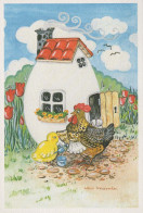 PÂQUES POULET ŒUF Vintage Carte Postale CPSM #PBO831.FR - Pâques