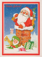 PÈRE NOËL Bonne Année Noël Vintage Carte Postale CPSM #PBO071.FR - Kerstman