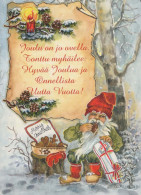 PÈRE NOËL Bonne Année Noël Vintage Carte Postale CPSM #PBL149.FR - Kerstman