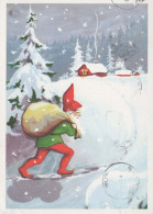 PÈRE NOËL Bonne Année Noël Vintage Carte Postale CPSM #PAU579.FR - Kerstman