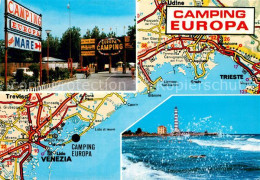 73228775 Cavallino Venezia Camping Europa Leuchtturm Landkarte Adriakueste Caval - Autres & Non Classés