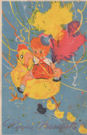 EASTER CHICKEN EGG Vintage Postcard CPA #PKE339.GB - Pasqua