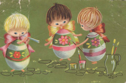 EASTER CHILDREN EGG Vintage Postcard CPA #PKE212.GB - Easter