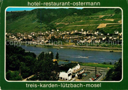 73228711 Luetzbach Treis-Karden Hotel Restaurant Ostermann Mosel Fliegeraufnahme - Sonstige & Ohne Zuordnung