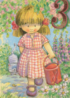 HAPPY BIRTHDAY 3 Year Old GIRL Children Vintage Postcard CPSM Unposted #PBU080.GB - Cumpleaños