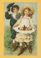 EASTER CHILDREN Vintage Postcard CPSM #PBO322.GB - Pasqua