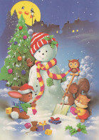 Happy New Year Christmas SNOWMAN Vintage Postcard CPSM #PBM571.GB - Nouvel An