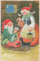 Happy New Year Christmas GNOME Vintage Postcard CPSM #PBM170.GB - Nouvel An