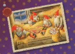 Happy New Year Christmas GNOME Vintage Postcard CPSM #PBL731.GB - Nouvel An