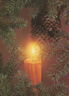 Happy New Year Christmas CANDLE Vintage Postcard CPSM #PBA265.GB - Nouvel An