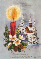 Happy New Year Christmas CANDLE Vintage Postcard CPSM #PAZ960.GB - Nouvel An