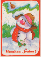 Happy New Year Christmas SNOWMAN Vintage Postcard CPSM #PAZ630.GB - Nouvel An