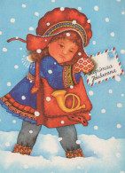Happy New Year Christmas CHILDREN Vintage Postcard CPSM #PAY221.GB - Nouvel An