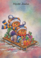 Happy New Year Christmas TEDDY BEAR Vintage Postcard CPSM #PAU640.GB - New Year