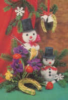 Happy New Year Christmas SNOWMAN Vintage Postcard CPSM #PAU100.GB - New Year