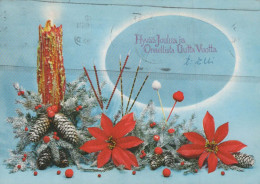 Happy New Year Christmas CANDLE Vintage Postcard CPSM #PAT607.GB - Anno Nuovo