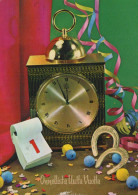 Happy New Year Christmas TABLE CLOCK HORSESHOE Vintage Postcard CPSM #PAT729.GB - Neujahr