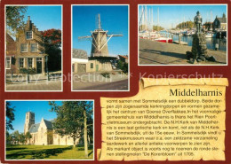 73227487 Middelharnis Giebelhaus Kirche Windmuehle Hafen Denkmal Middelharnis - Autres & Non Classés