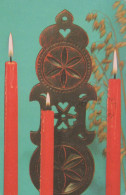 Buon Anno Natale CANDELA Vintage Cartolina CPSMPF #PKG137.IT - Anno Nuovo