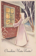 ANGELO Natale Vintage Cartolina CPSMPF #PKD762.IT - Engelen