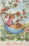 PASQUA BAMBINO UOVO Vintage Cartolina CPA #PKE343.IT - Easter