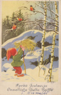 Buon Anno Natale GNOME Vintage Cartolina CPSMPF #PKD269.IT - Nouvel An