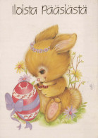 PASQUA CONIGLIO Vintage Cartolina CPSM #PBO455.IT - Easter