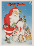 BABBO NATALE Buon Anno Natale Vintage Cartolina CPSM #PBO073.IT - Santa Claus