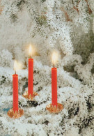 Buon Anno Natale CANDELA Vintage Cartolina CPSM #PBO012.IT - New Year