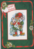 BABBO NATALE Buon Anno Natale Vintage Cartolina CPSM #PBL152.IT - Santa Claus