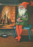 BABBO NATALE Buon Anno Natale Vintage Cartolina CPSM #PBL279.IT - Kerstman