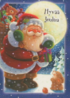 BABBO NATALE Buon Anno Natale Vintage Cartolina CPSM #PBL403.IT - Santa Claus