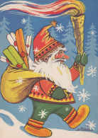 BABBO NATALE Buon Anno Natale Vintage Cartolina CPSM #PBL216.IT - Santa Claus