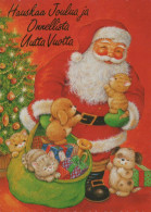 BABBO NATALE Buon Anno Natale Vintage Cartolina CPSM #PBL079.IT - Santa Claus