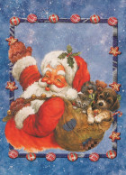 BABBO NATALE Buon Anno Natale Vintage Cartolina CPSM #PBL011.IT - Santa Claus