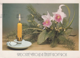 Buon Anno Natale CANDELA Vintage Cartolina CPSM #PBA830.IT - Neujahr
