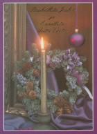 Buon Anno Natale CANDELA Vintage Cartolina CPSM #PBA330.IT - Neujahr