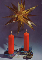 Buon Anno Natale CANDELA Vintage Cartolina CPSM #PAZ512.IT - Neujahr