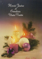 Buon Anno Natale CANDELA Vintage Cartolina CPSM #PAW155.IT - Nouvel An