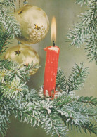 Buon Anno Natale CANDELA Vintage Cartolina CPSM #PAV548.IT - New Year