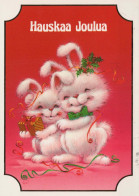 Buon Anno Natale CONIGLIO Vintage Cartolina CPSM #PAV048.IT - New Year