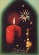 Buon Anno Natale CANDELA Vintage Cartolina CPSM #PAV428.IT - Nouvel An