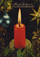 Buon Anno Natale CANDELA Vintage Cartolina CPSM #PAV365.IT - New Year