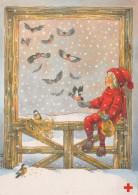 Buon Anno Natale BAMBINO Vintage Cartolina CPSM #PAU171.IT - Nouvel An