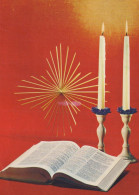 Buon Anno Natale CANDELA Vintage Cartolina CPSM #PAT110.IT - Nouvel An