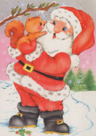 BABBO NATALE Animale Natale Vintage Cartolina CPSM #PAK483.IT - Santa Claus