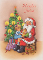 BABBO NATALE BAMBINO Natale Vintage Cartolina CPSM #PAK349.IT - Santa Claus