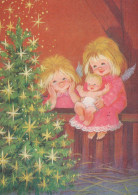 ANGELO Buon Anno Natale Vintage Cartolina CPSM #PAH854.IT - Engelen