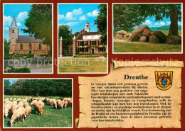 73227183 Drenthe Kirche Villa Steine Schafherde Drenthe - Other & Unclassified