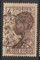 COTE D'IVOIRE - 1936-38 - N°YT. 111 - Femme Baoulé 4c Brun - Oblitéré / Used - Usati